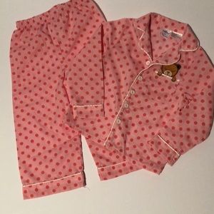 Cre8ions little girls pink polka dot pajama set